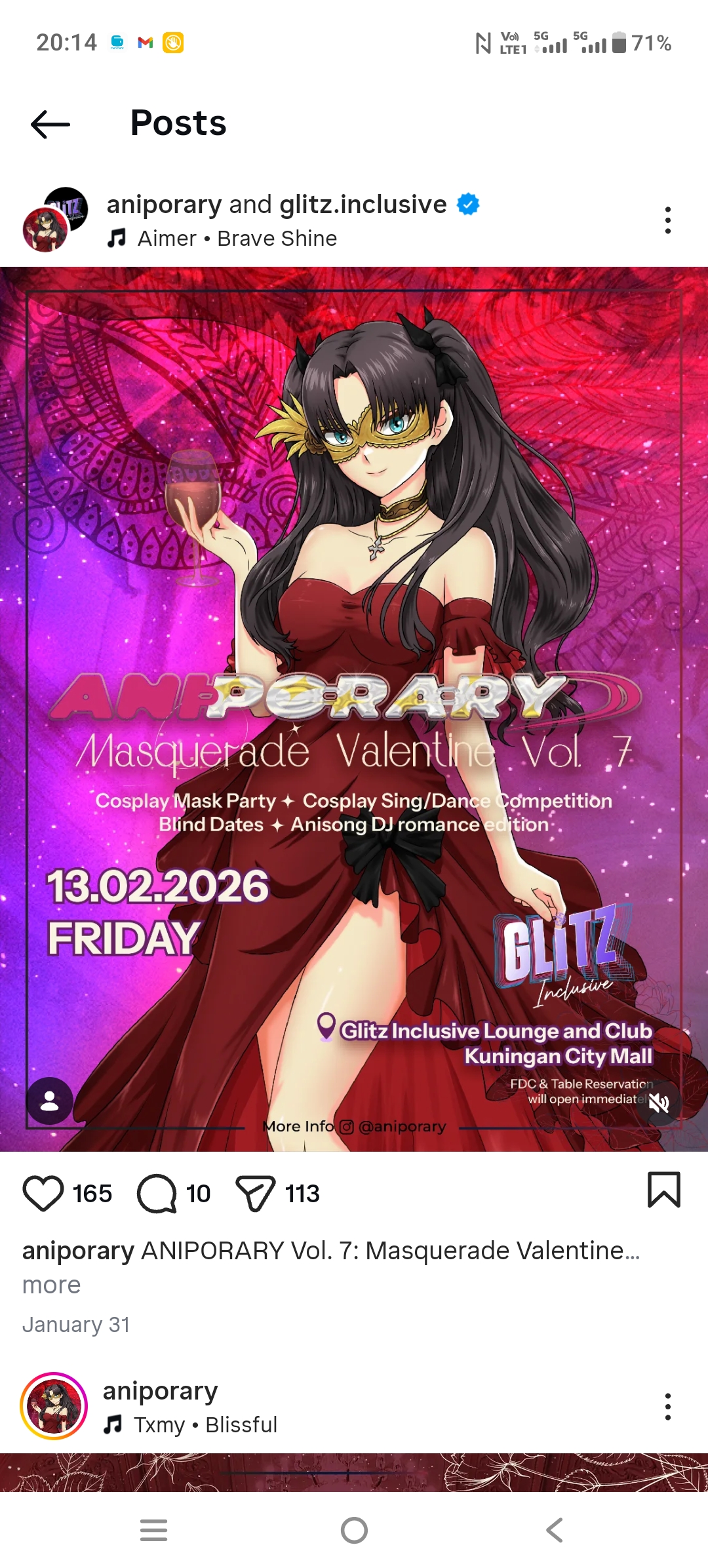 ANIPORARY Vol. 7: Masquerade Valentine Regular FDC Ticket